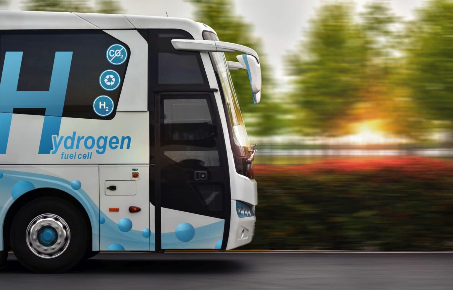 Zu sehen ist ein Wasserstoff-Bus