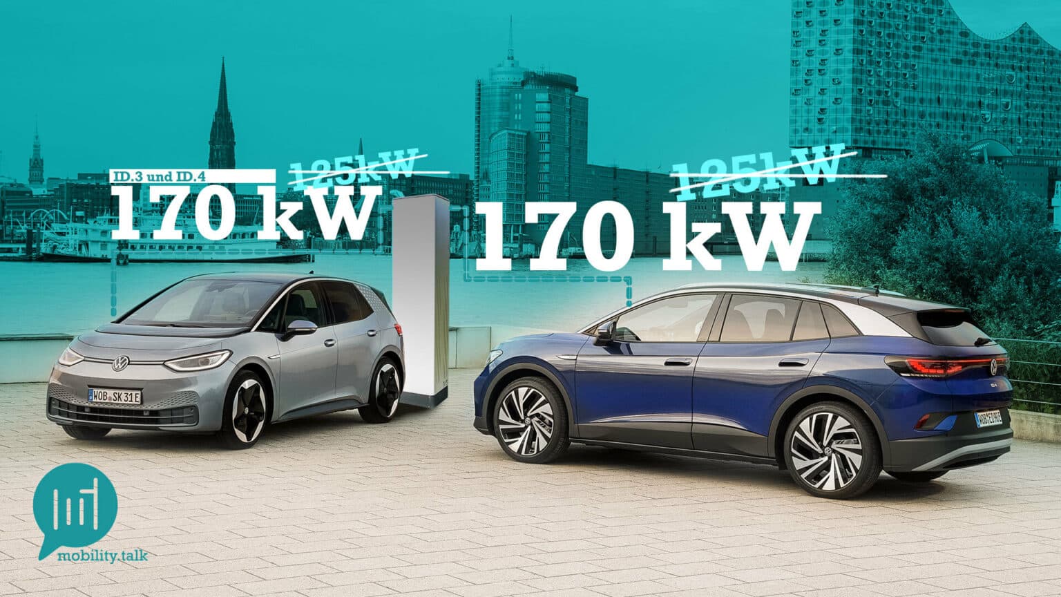 Die ID-Modelle von VW laden künftig schneller: In der Spitze schaffen sie mehr als 170 kW Ladeleistung