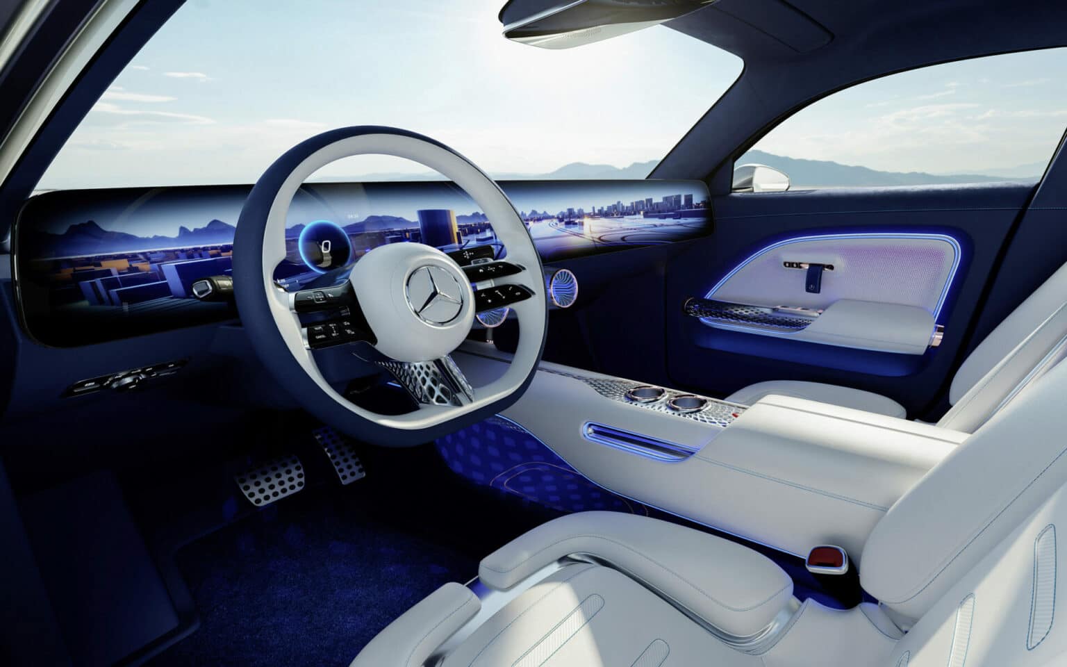Blick ins Cockpit des Mercedes Vision EQXX